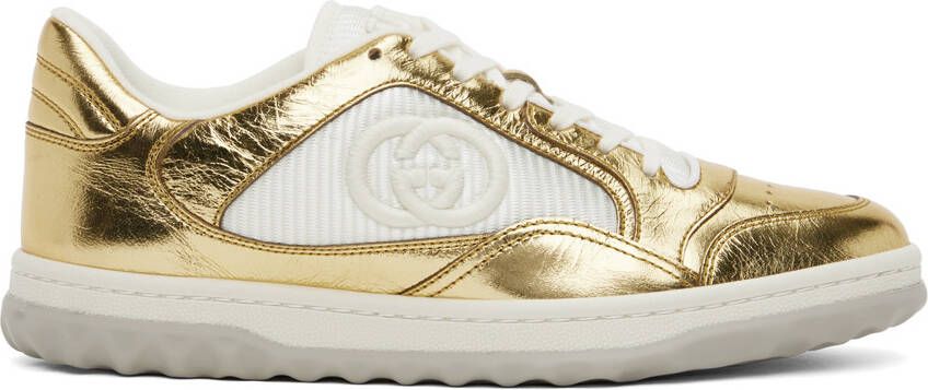 Gucci Gold & White MAC80 Sneakers - Picture 5