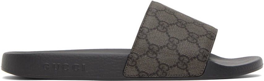 Gucci Gray GG Slides - Picture 5