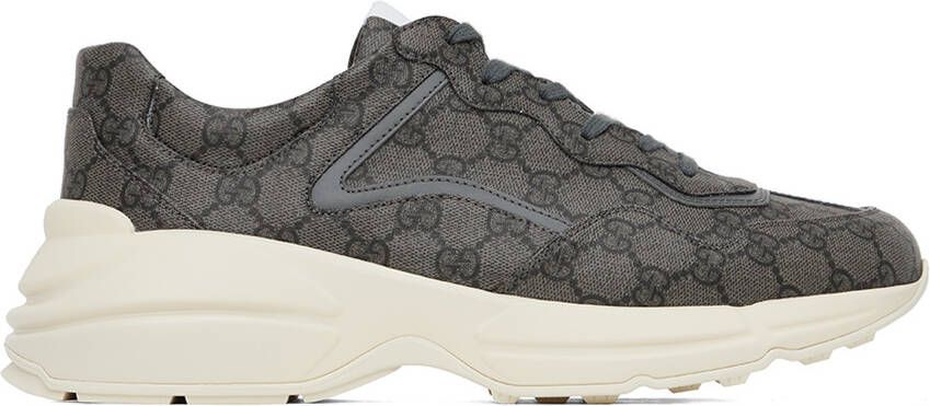 Gucci Gray Rhyton Sneakers - Picture 5