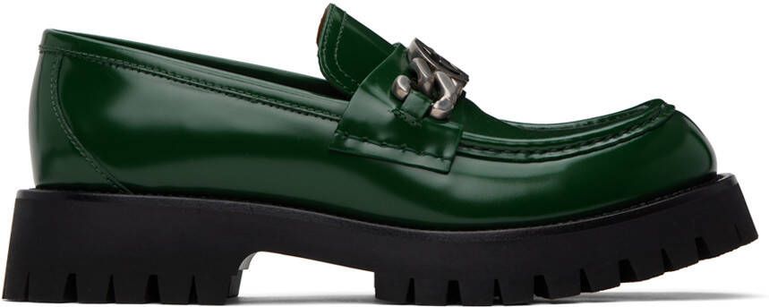 Gucci Green Interlocking G Loafers - Picture 4