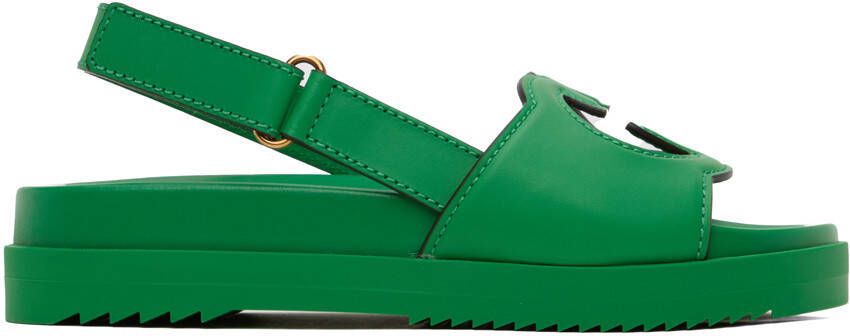 Gucci Green Interlocking G Sandals - Picture 4