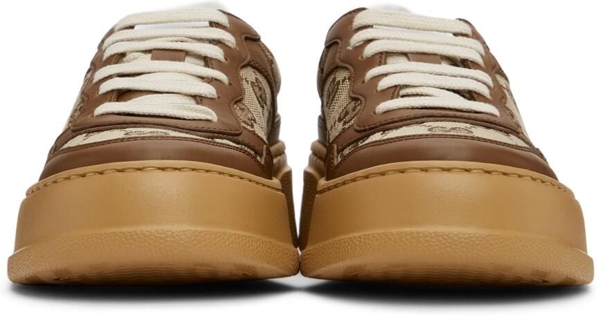 Gucci Beige & Brown GG Sneakers - Picture 3
