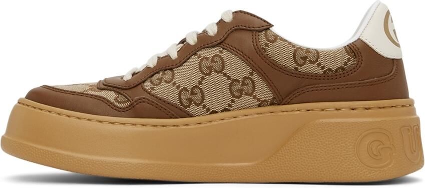 Gucci Beige & Brown GG Sneakers - Picture 4