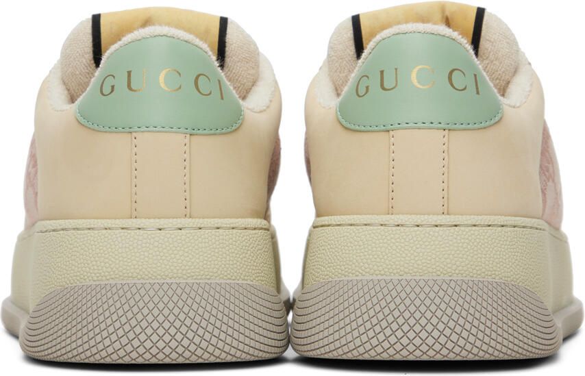 Gucci Beige & Pink Screener Sneakers
