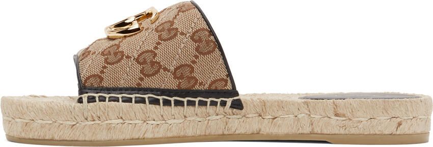 Gucci Beige Canvas GG Espadrille Sandals - Picture 2