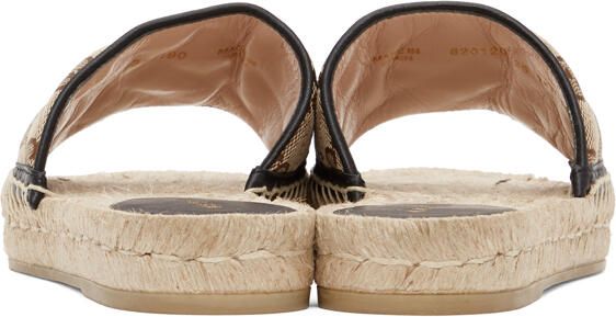 Gucci Beige Canvas GG Espadrille Sandals - Picture 4