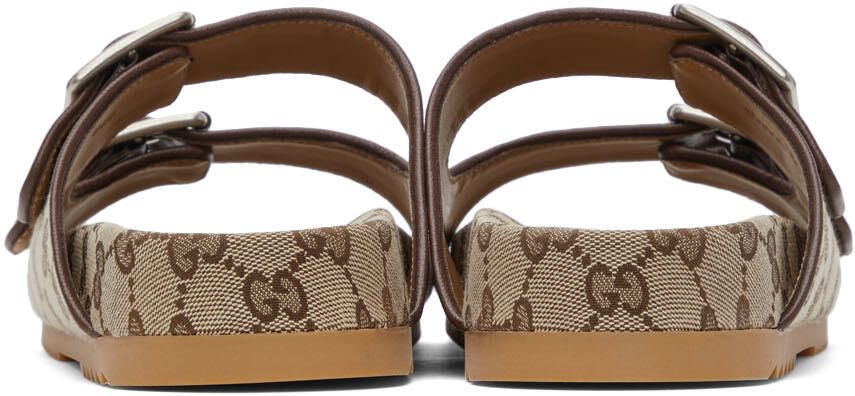 Gucci Beige Canvas GG Sandals - Picture 2