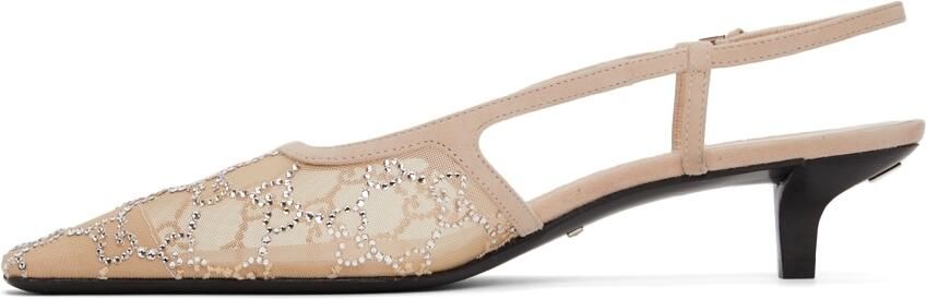 Gucci Beige GG Demi Heels - Picture 4