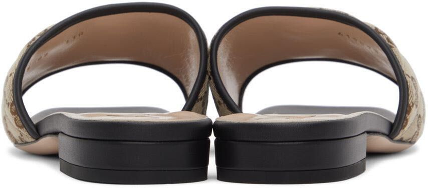 Gucci Beige GG Matelassé Flat Sandals