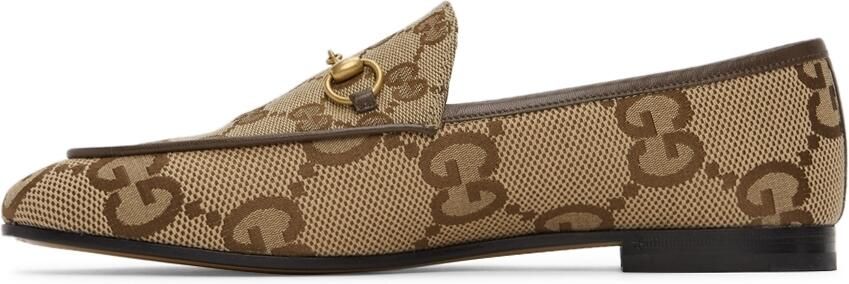 Gucci Beige Maxi GG Jordaan Loafers - Picture 4