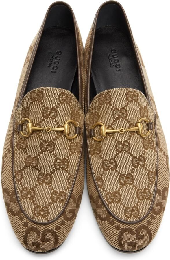 Gucci Beige Maxi GG Jordaan Loafers