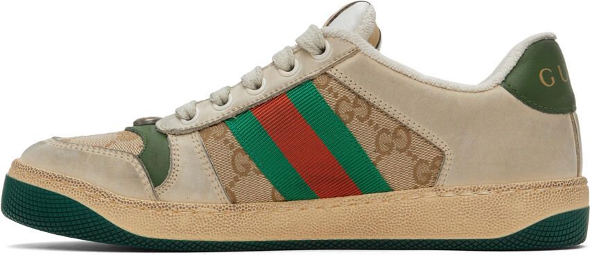 Gucci Beige Screener GG Sneakers - Picture 3