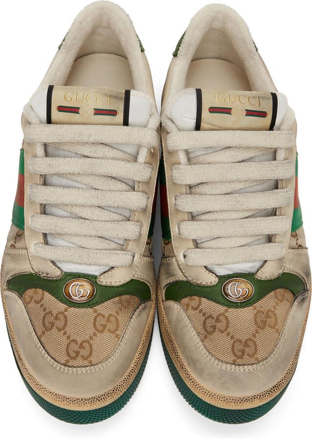 Gucci Beige Screener GG Sneakers