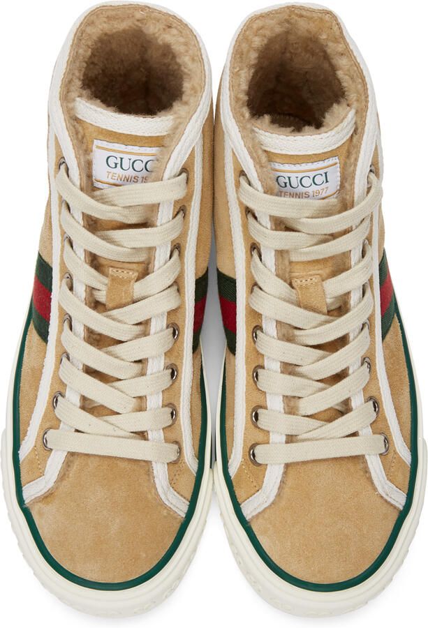 Gucci Beige Suede ' Tennis 1977' High-Top Sneakers