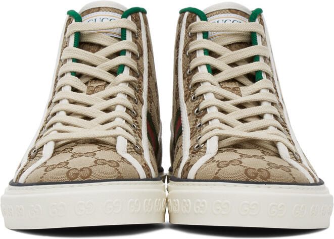 Gucci Beige ' Tennis 1977' High-Top Sneakers - Picture 3