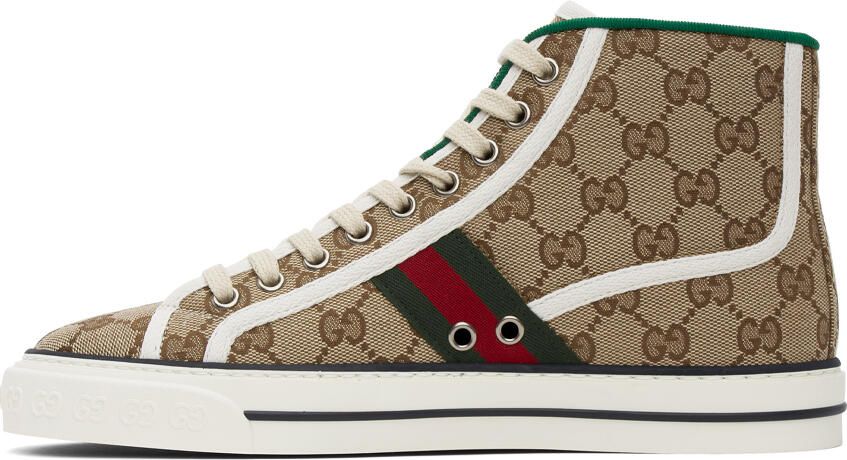 Gucci Beige ' Tennis 1977' High-Top Sneakers - Picture 2