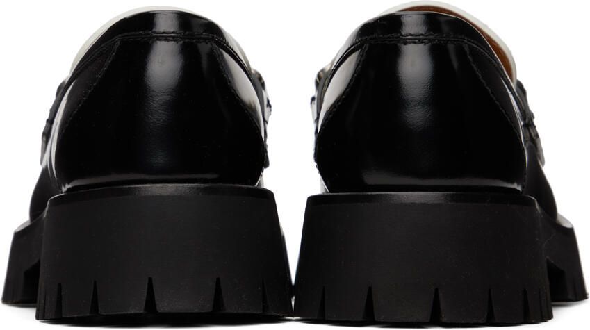 Gucci Black & White Hardware Loafers