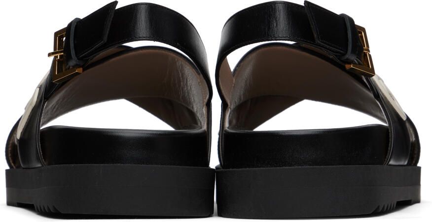 Gucci Black & White Slingback Sandals - Picture 4