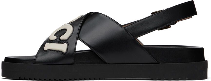 Gucci Black & White Slingback Sandals - Picture 2
