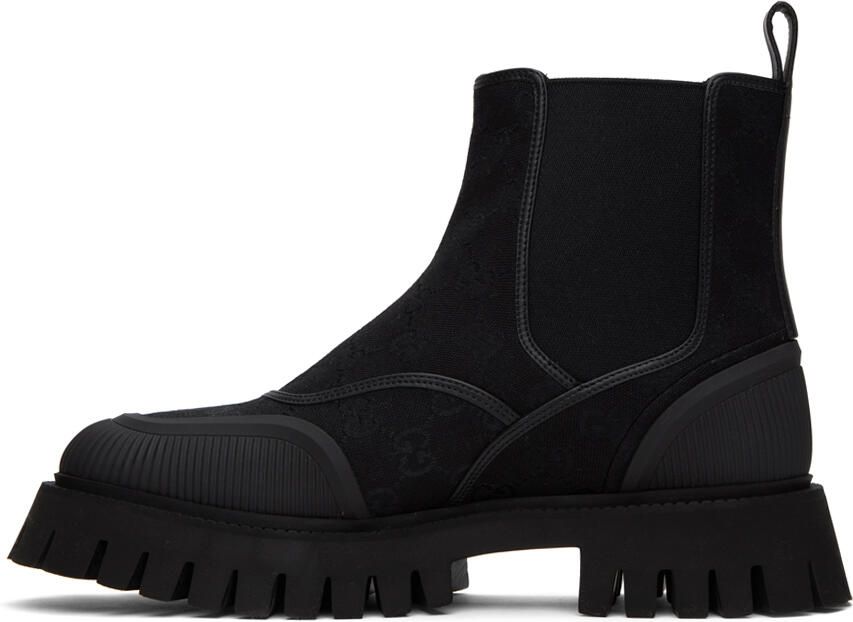 Gucci Black GG Chelsea Boots - Picture 3