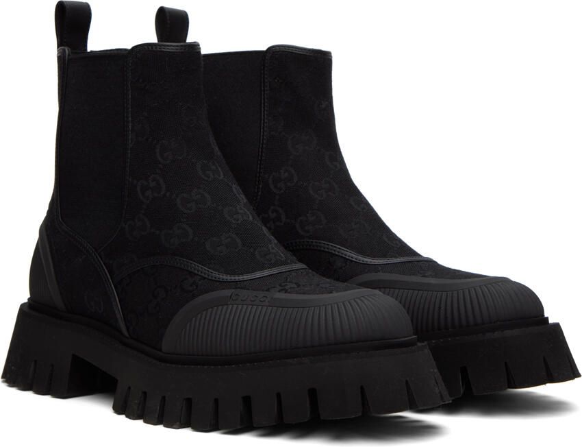 Gucci Black GG Chelsea Boots - Picture 2