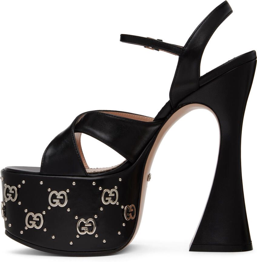 Gucci Black GG Janaya Heeled Sandals - Picture 3