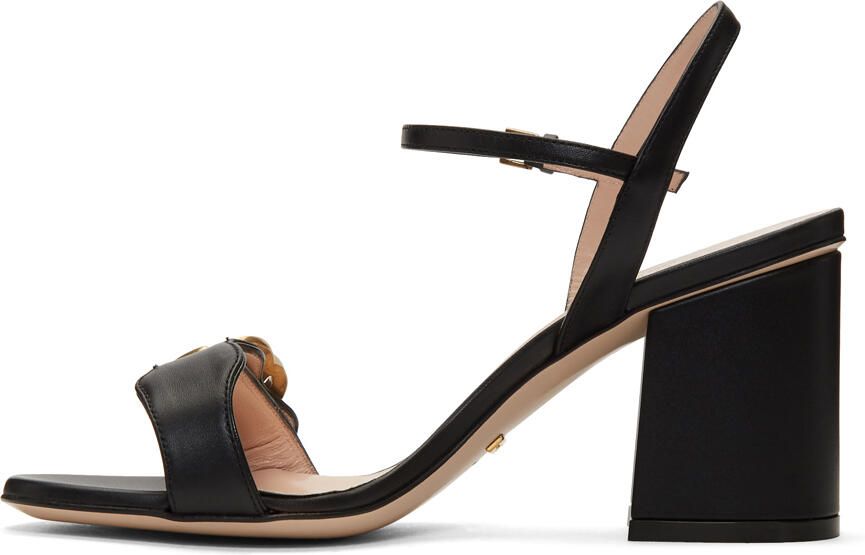Gucci Black GG Marmont Heeled Sandals - Picture 2