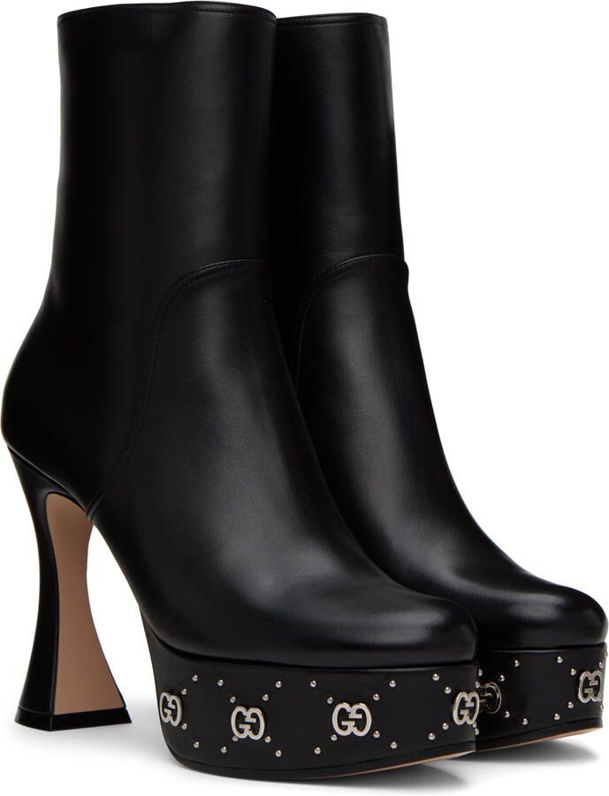 Gucci Black GG Studs Boots - Picture 3