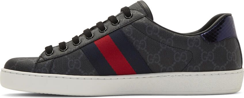 Gucci Black GG Supreme Ace Sneakers - Picture 2