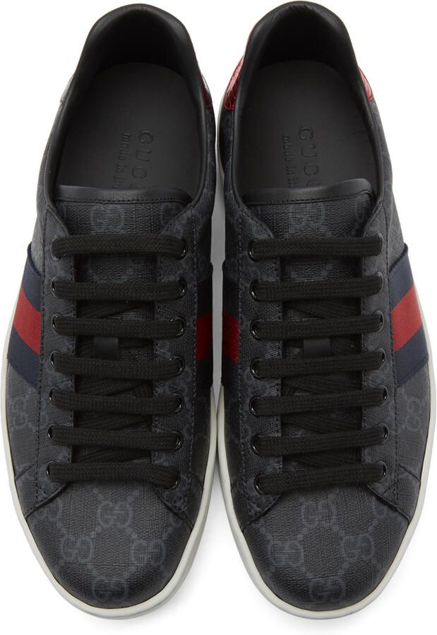 Gucci Black GG Supreme Ace Sneakers