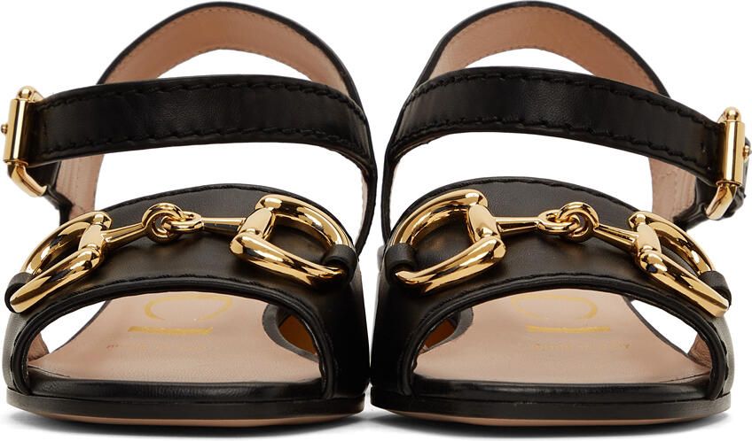 Gucci Black Horsebit Flat Sandals - Picture 2