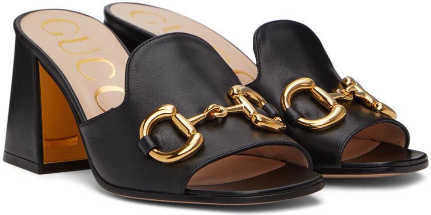 Gucci Black Horsebit Heeled Sandals - Picture 2