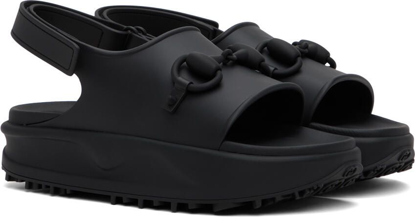 Gucci Black Horsebit Sandals - Picture 2
