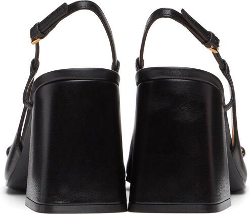 Gucci Black Horsebit Slingback Mid Heels - Picture 4