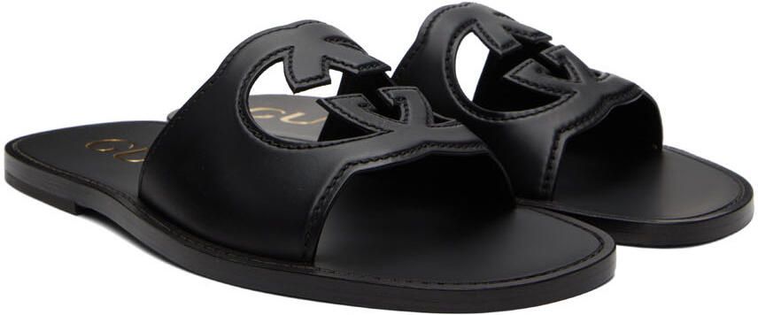 Gucci Black Interlocking G Slides