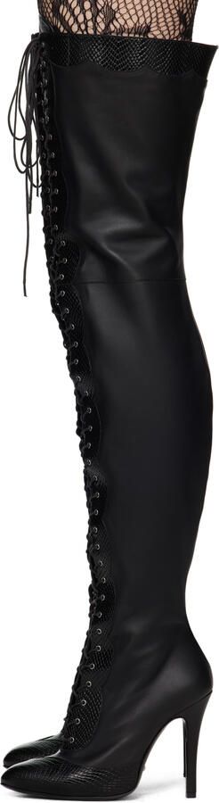 Gucci Black Lace-Up Boots - Picture 4