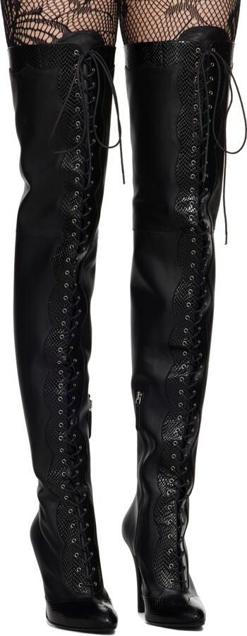 Gucci Black Lace-Up Boots - Picture 2
