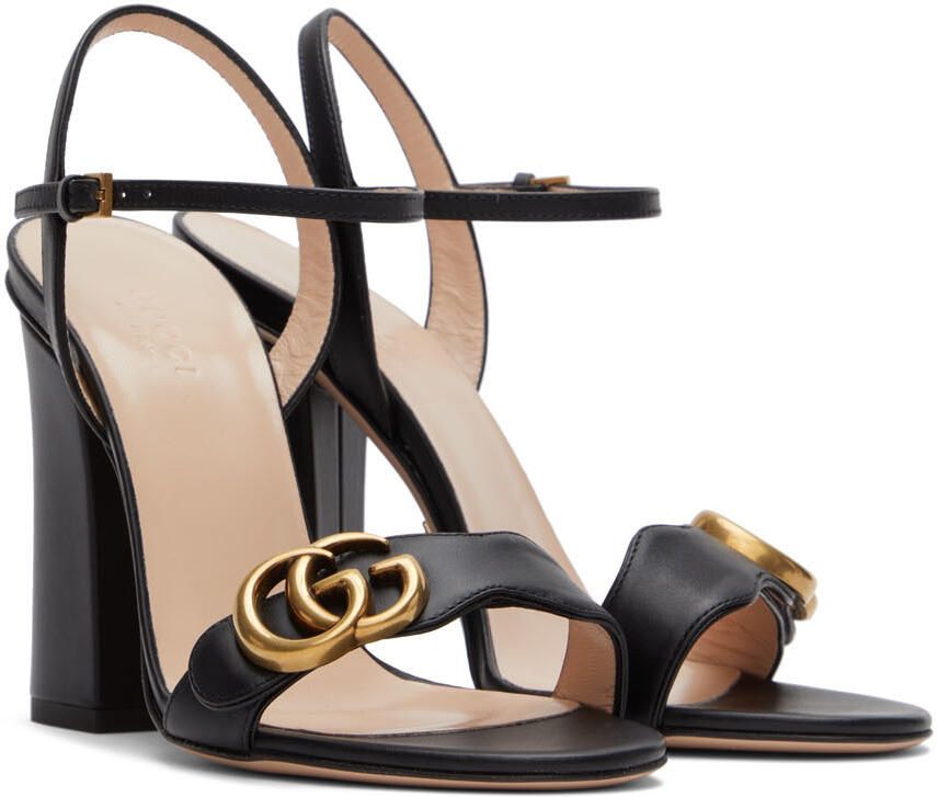 Gucci Black Leather Heeled Sandals - Picture 2