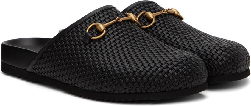 Gucci Black Leather Horsebit Loafers - Picture 2