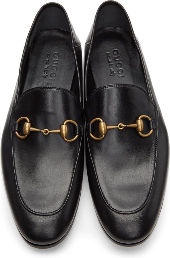 Gucci Black Leather Horsebit Loafers