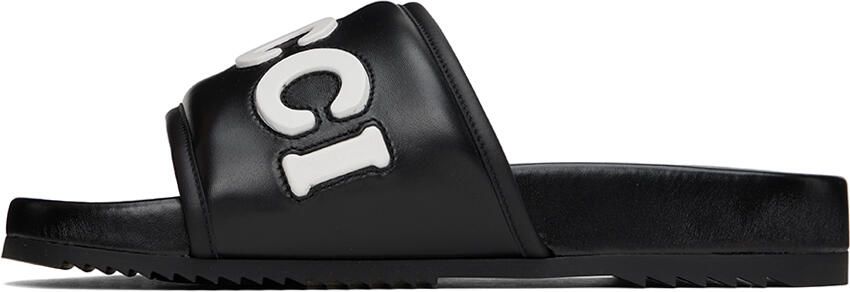 Gucci Black Leather Slides - Picture 4