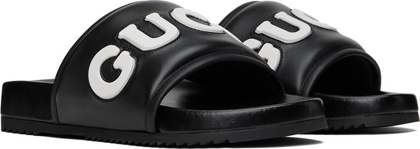 Gucci Black Leather Slides - Picture 3