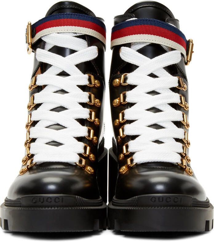 Gucci Black Leather Sylvie Boots - Picture 2