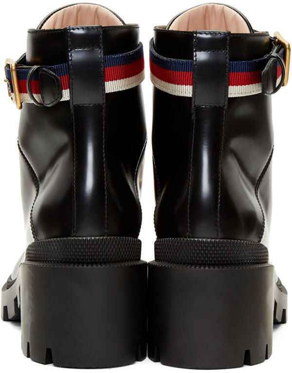 Gucci Black Leather Sylvie Boots - Picture 4