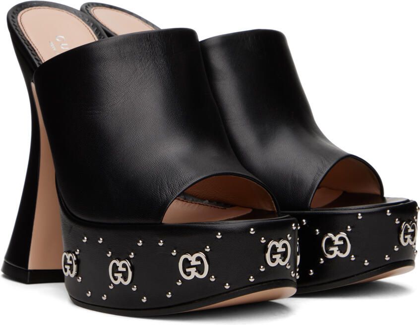 Gucci Black Platform Heeled Sandals - Picture 2