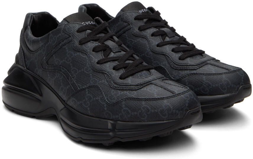 Gucci Black Rhyton Sneakers - Picture 2