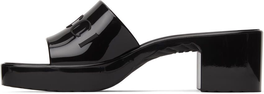 Gucci Black Rubber Slide Sandals - Picture 4