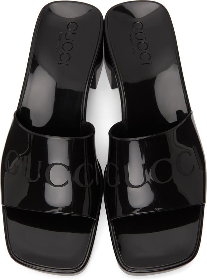 Gucci Black Rubber Slide Sandals