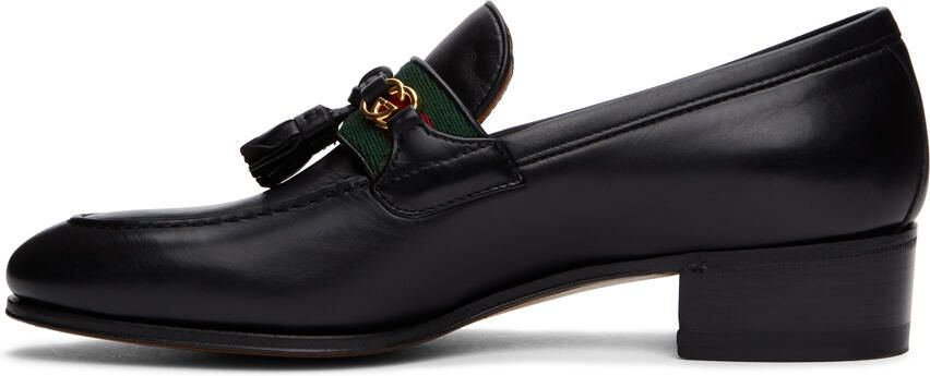 Gucci Black Web Interlocking G Loafers - Picture 2