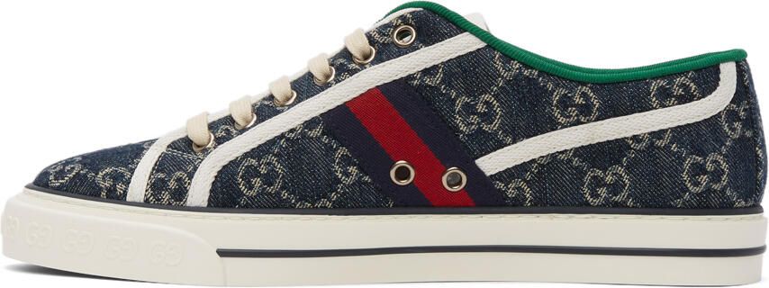 Gucci Blue Denim GG ' Tennis 1977' Sneakers - Picture 4